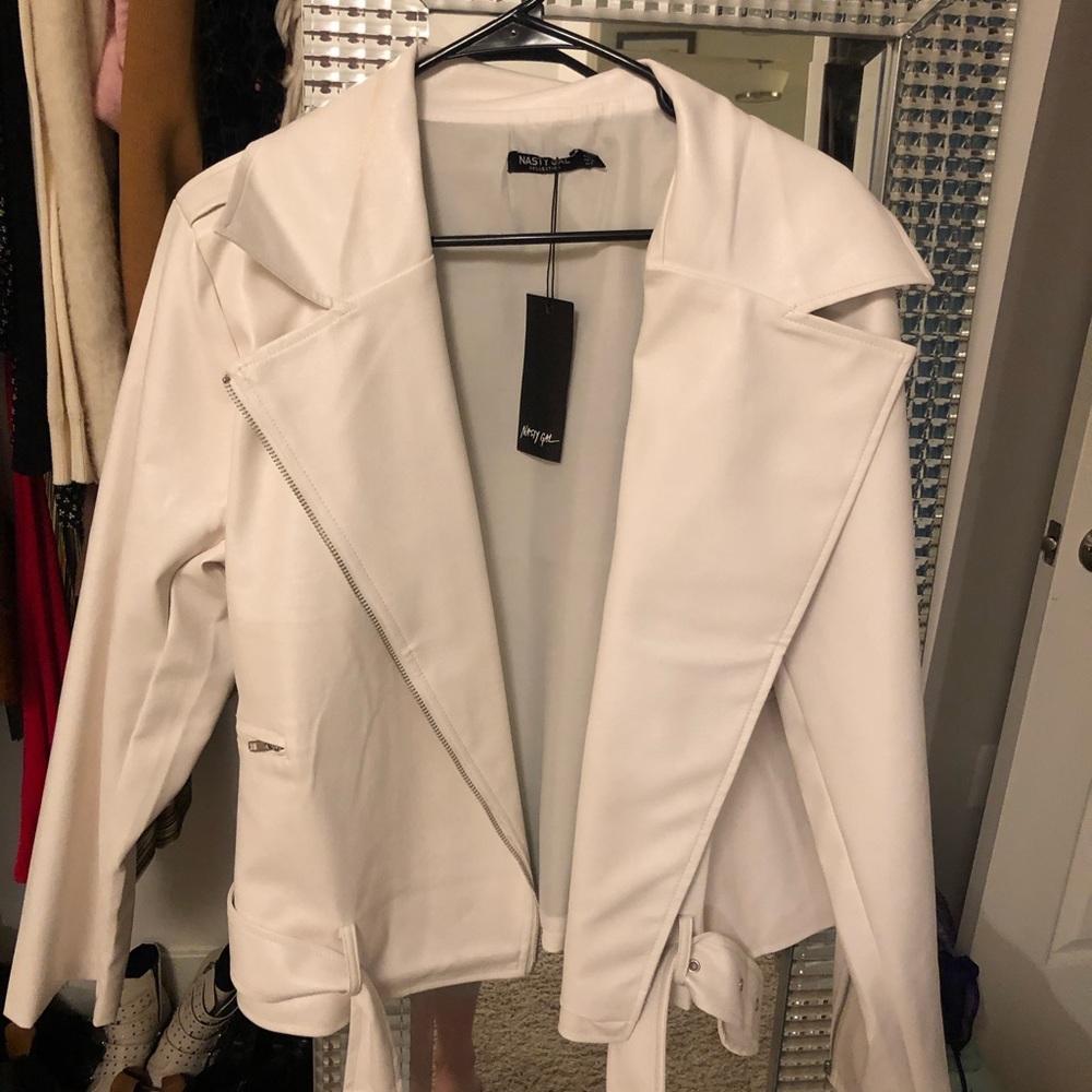 Oversized leather jacket
